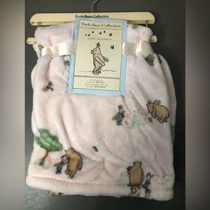 Vintage/Retro style A.A. Milne Pink Winnie the Pooh Baby Throw Blanket NWT